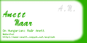 anett maar business card
